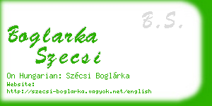 boglarka szecsi business card