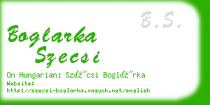 boglarka szecsi business card